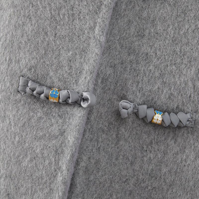 Damen Wollmantel im neuen chinesischen Stil, doppelseitig