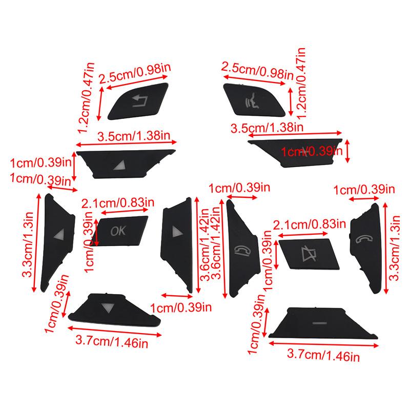 Replacement Steering Buttons Steering Wheel Control Button Long-Lasting Performance ABS Plastic Black Color Car Interior