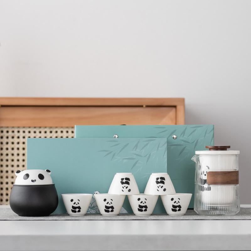 Panda Kung Fu Tea Set Teacup Set Portable Travel Tea Set Tea Pot Kuaike Tea Cup High-end Business Gifts