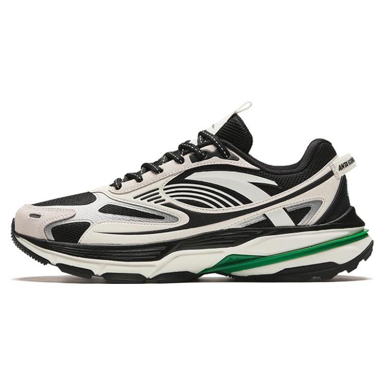 New Anta Walker Durable Breathable Low Top Running Shoes Men's Black White 112418891-2