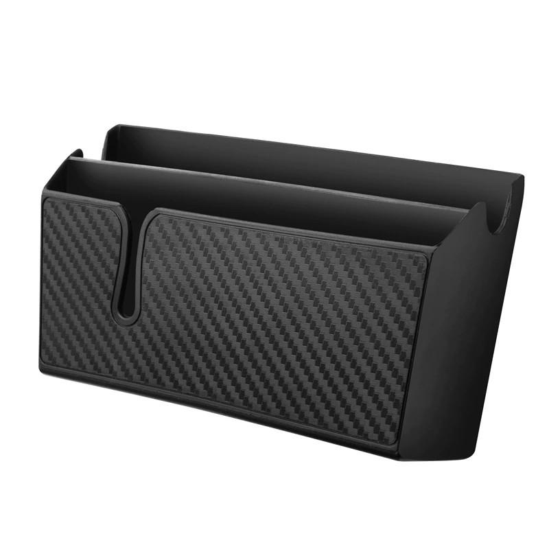 Multi Functional Car Storage Box Removable Adhesive Carbon Fiber Like Mobile Phone Storage Bo