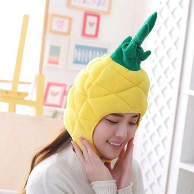 Sombrero de Felpa con Forma de Piña Atrezzo para Fotos Sombrero para Holida Festival Fiesta Cosplay