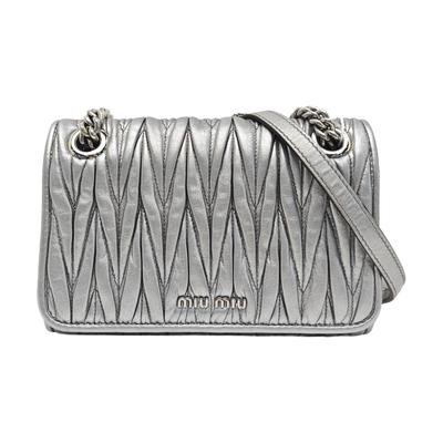 [Pre-Owned] Délice Metal Engraved Logo Detachable Adjustable Shoulder Strap Soft Lambskin Shoulder Crossbody Bag - Very Good #191VLR5