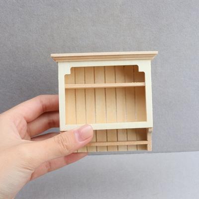 Miniature Wall-Mounted Shelf 1:12 Scale Retro Mini Shelf Tiny Tiered Storage Shelf for Miniature Kitchen Living Room Doll Furniture