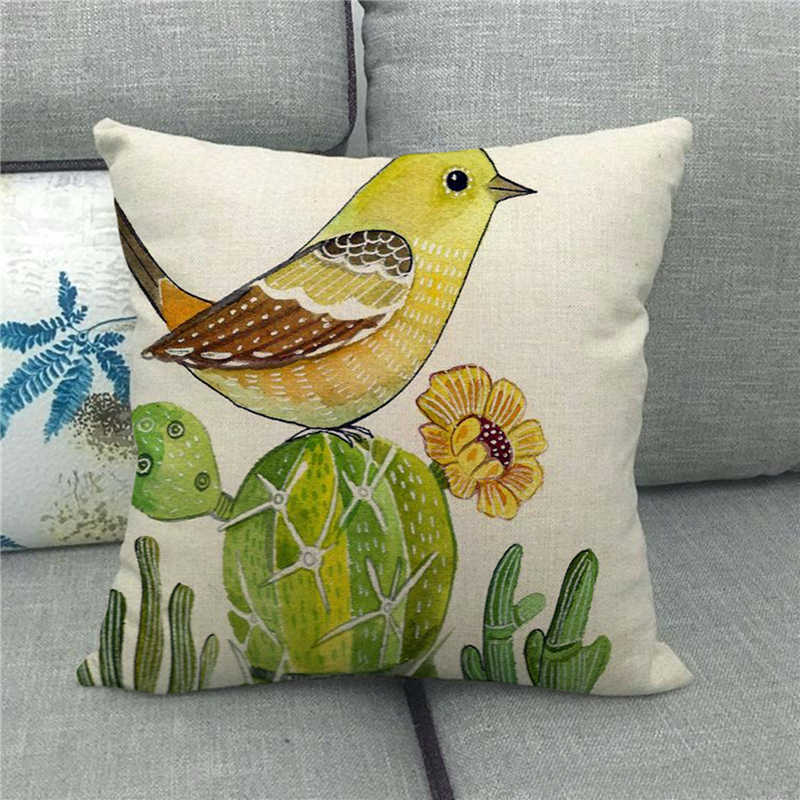 Cute Cartoon Bird Animals Digital Printing Short Plush Pillow Covers For Car Sofa Office Cushion Cover Home Goods 60X60Cm