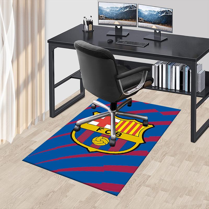 1 יחידה שטיח רצפה נגד החלקה בגודל XL של FC Barcelona, למשרד, למשפחה, לחדר שינה, לסטודיו, שטיח שטח גדול, שטיחים פנימיים