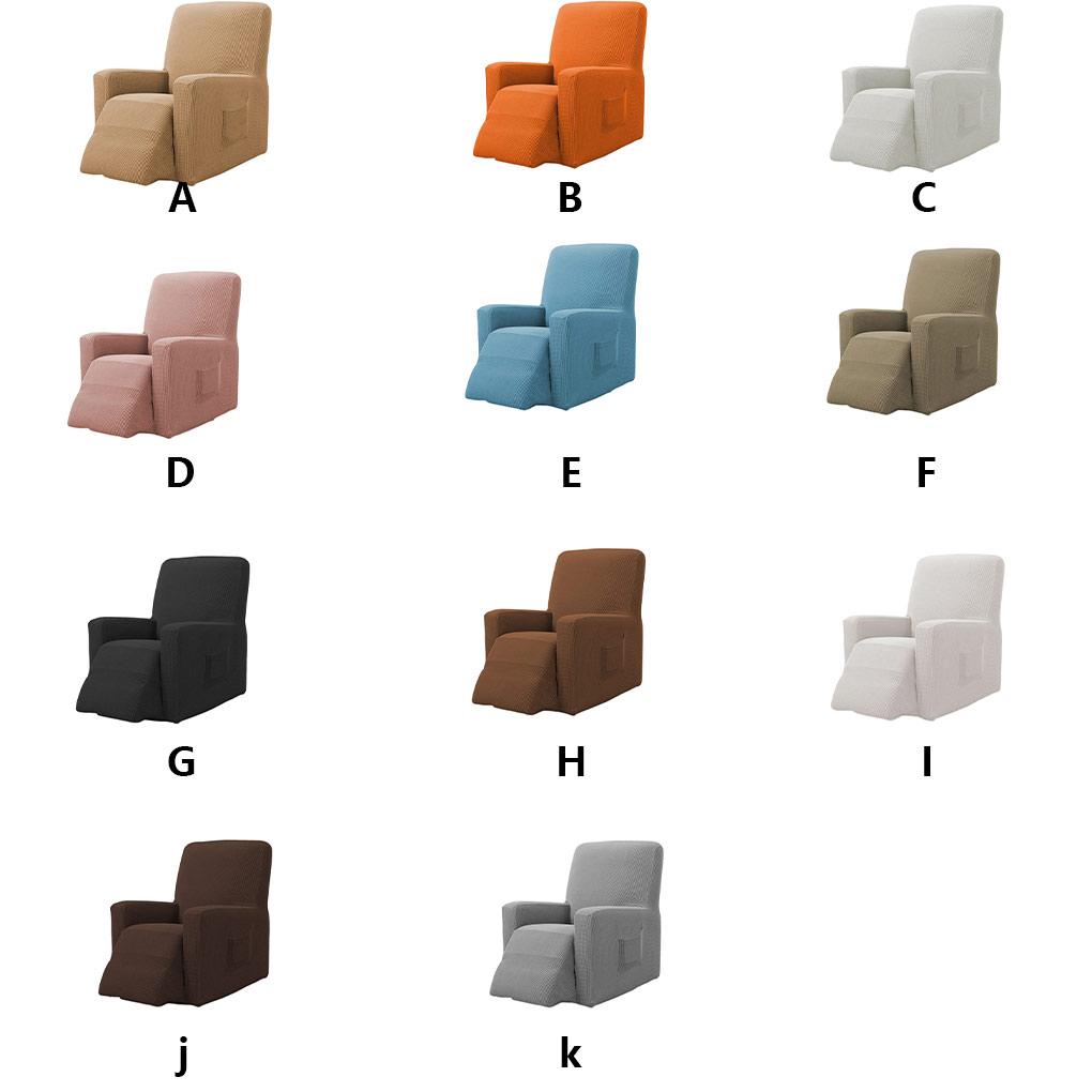 Recliner Cover Universal Solid Color Full Sleeve Slipcover Chair Dust-proof Seat Anti-slide Protector for Bedroom Room
