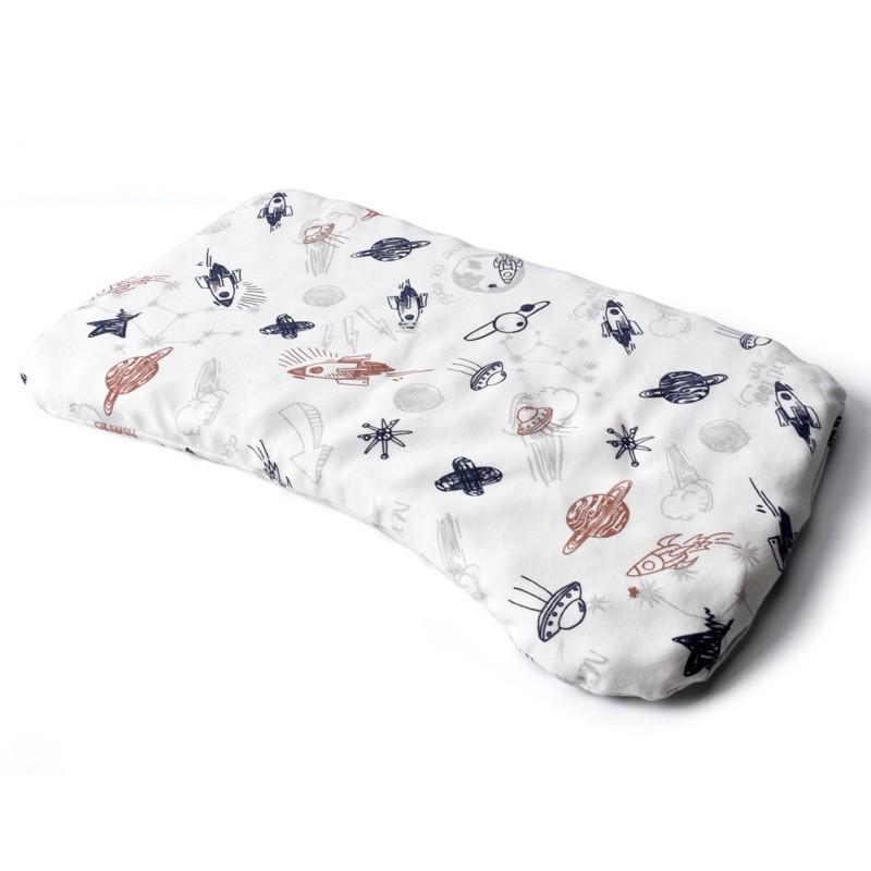 

Toddler Neck Support Pillow for Ages 6 Months to 6 Years - Pure Cotton, Breathable, Machine Washable 44.5x29x3/6cm