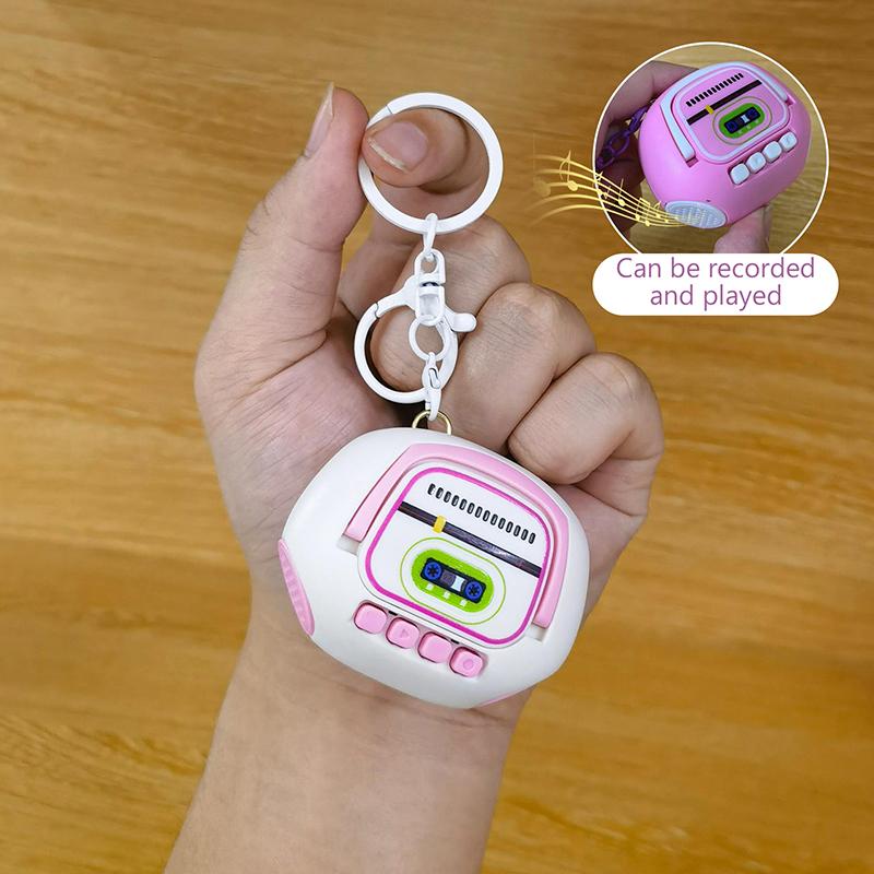 Nostalgic Mini Retro Radio Toys Creative Fun Recordable Keychain Pendant Simulation Radio Children'S Sound Toys Gifts