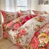 Comforter Romantic Peony Floral Reversible Shabby Flower Comforter With 2 Vintage Farmhouse Bedding Set