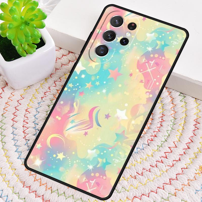Moon Stars Pastel Silicone Phone Case For Samsung Galaxy Note 10 Pro S26 S25 S24 S23 S22 S21 Plus S25Ultra Capa Cover