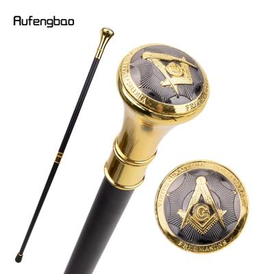 Massoneria dorata Massoni VG Totem Sollievo Bastone da passeggio Bastone da passeggio moda Gentleman Crosier Knob Bastone da passeggio 93 cm