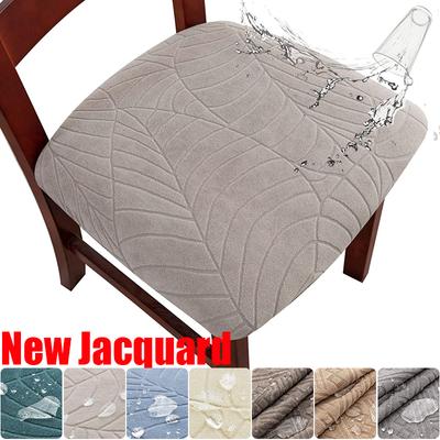Waterproof Dining Chair Seat Cover Stretch Non -Slip Seat Covers Kitchen Room Easy Fitted Cushion Slipcover Solid Color Banquet
