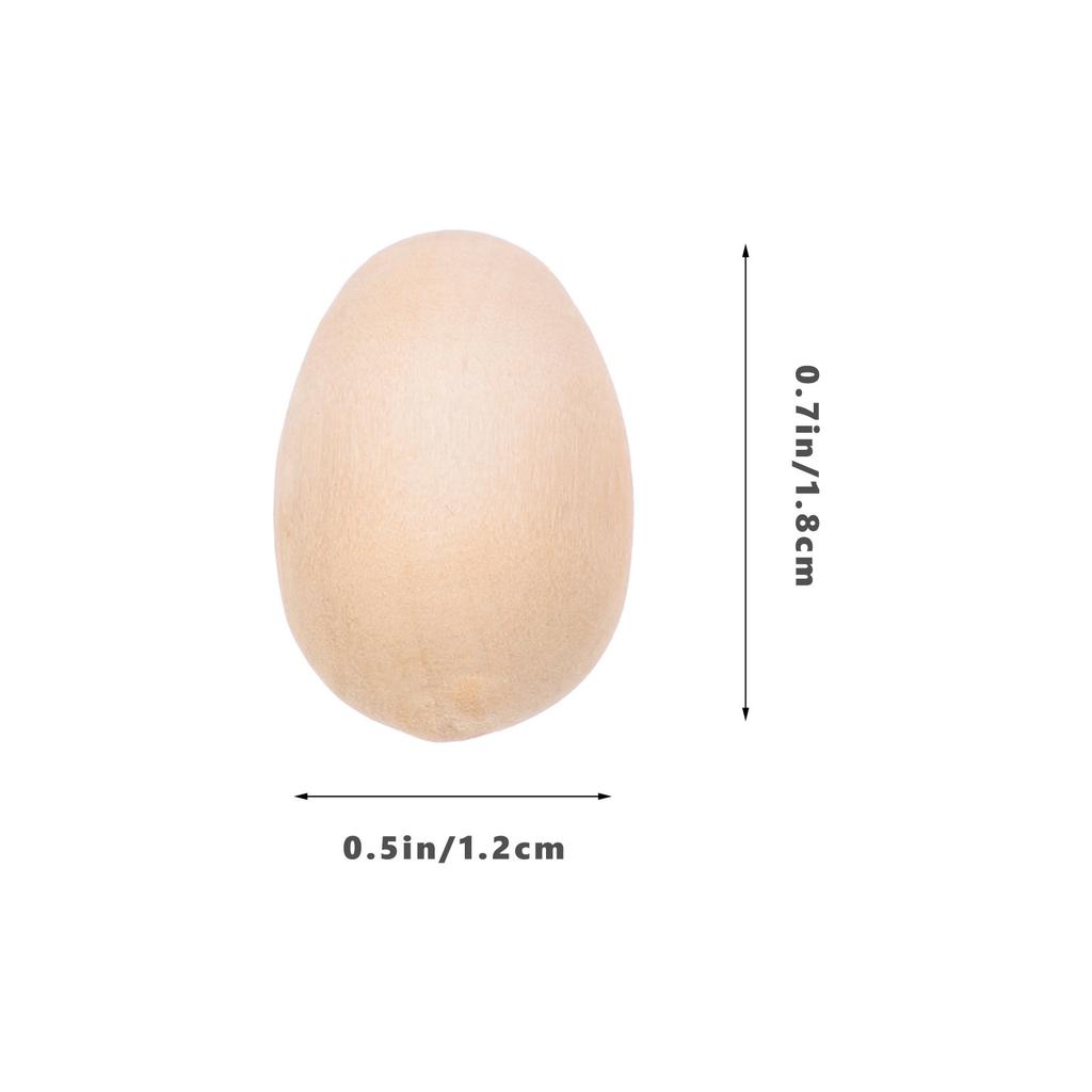 100Pcs Wooden Fake Eggs Easter Decorations Smooth Surface Paintable Craft Eggs for DIY Projects Desktop Display Holiday