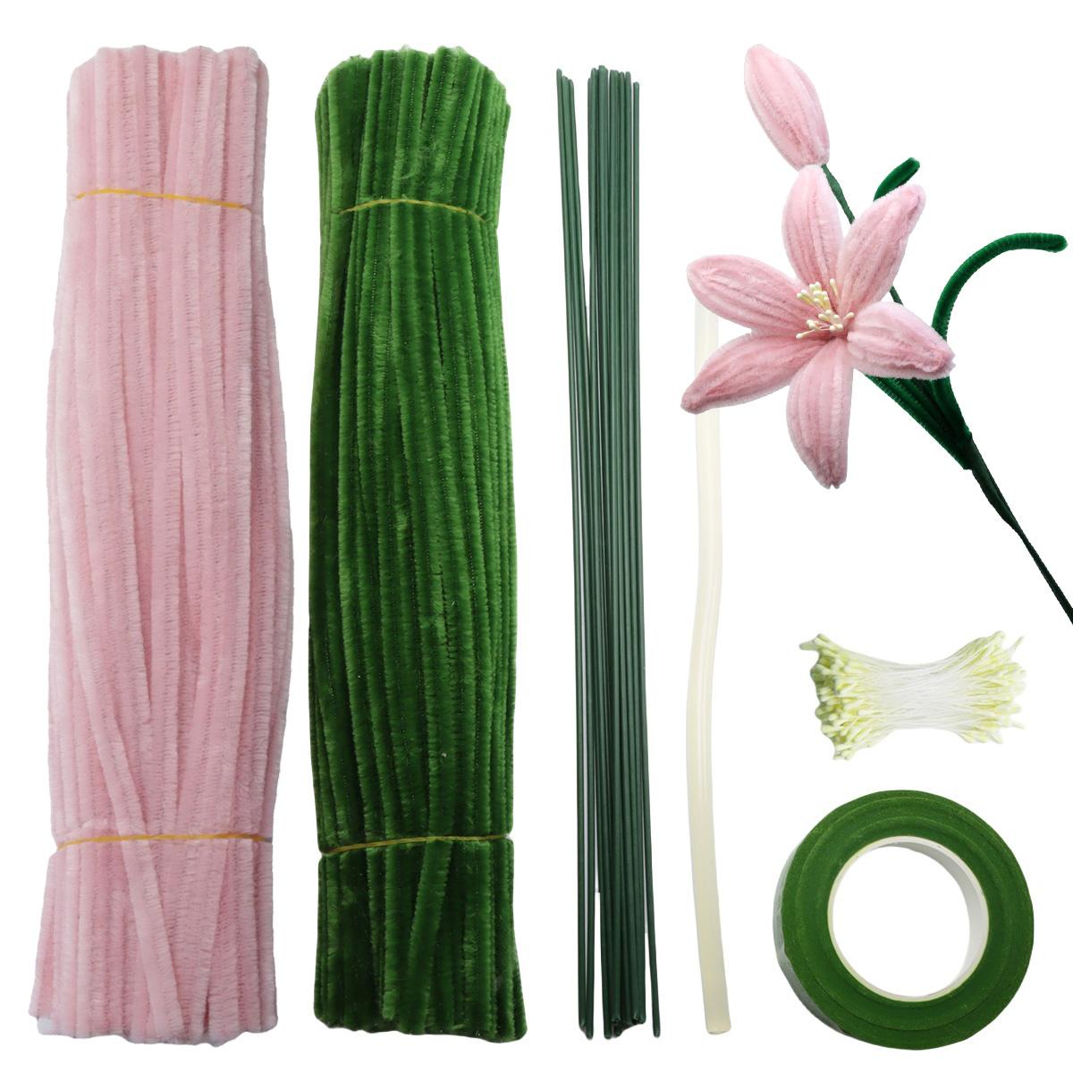 

Наборы для поделок своими руками из синельной проволоки для изготовления искусственных стеблей: 10 лилий и 3 бутона для букетов для вечеринки, офиса, домашнего декора