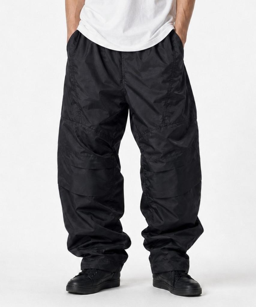 SEVENSELAH Nylon Sensation Flap Pants Black