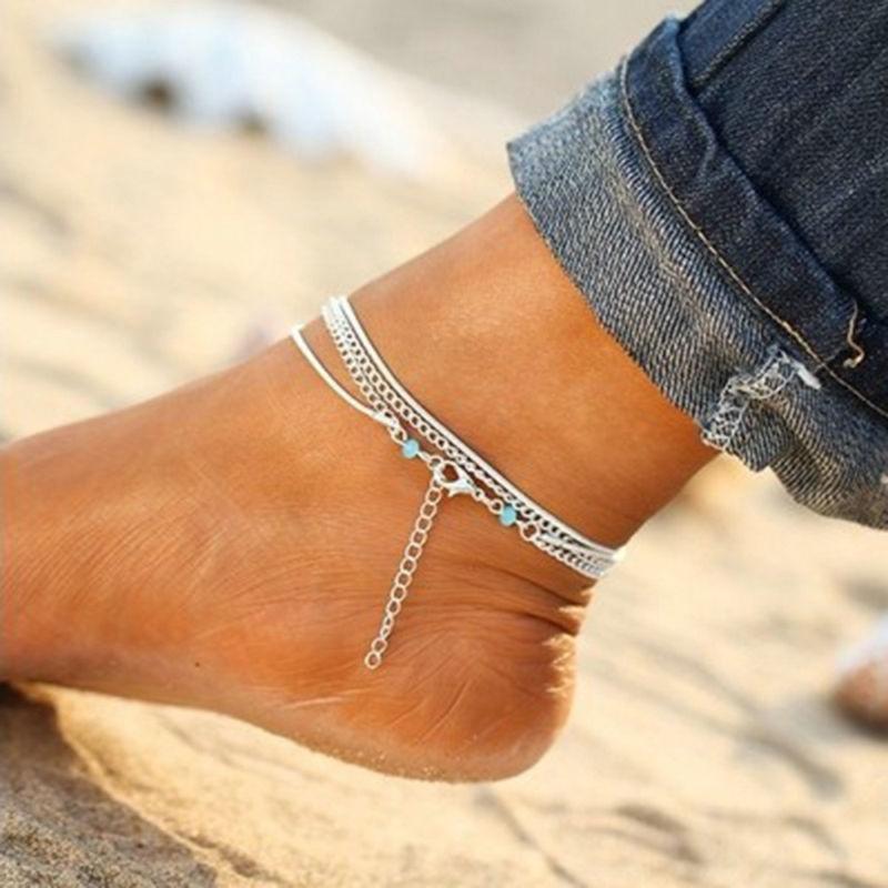 Women Charm Turquoise Anklet Ankle Bracelet Chain Sandal Beach Foot Jewelry Gift