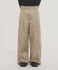 NOISE Quadruple Pintuck Wide Cotton Pants - Beige