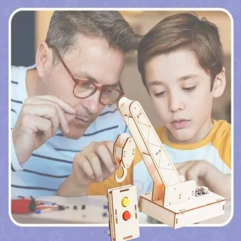 Expérience Scientifique DIY Grue à Commande à Distance par Induction Infrarouge Matériau en Bois