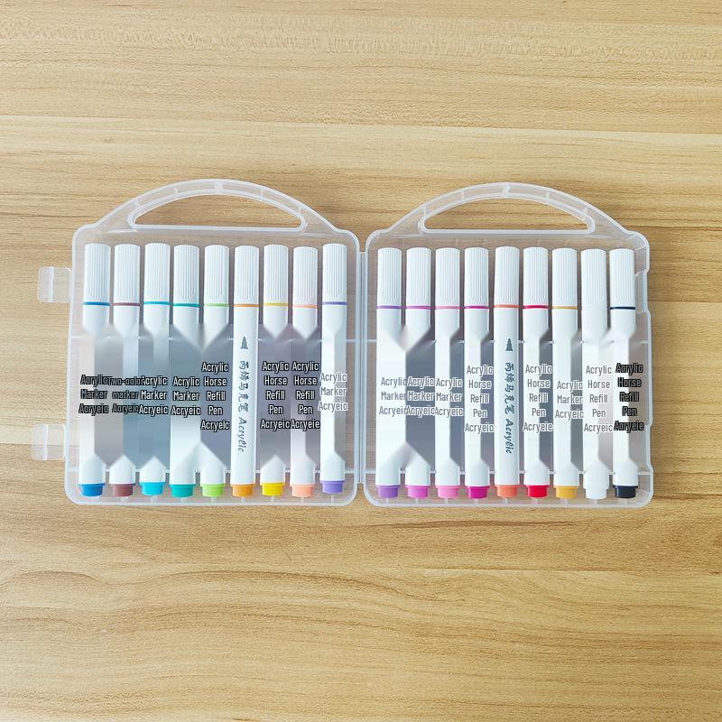 Ergonomic Triangular 18-Color Acrylic Marker Set for Kids and Students