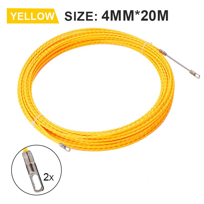 4mm Electrician Tape Conduit Ducting Cable Puller Tool 10-50M Fiberglass Rodder Fish Tape Cable Push Puller Wiring Installation