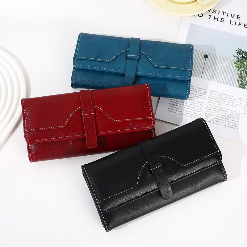 Women's Drawstring Design Long Wallet Clutch Purse Coin Card Holder