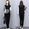2025 Slimming Color Block Autumn Two-Piece Set - Women's Large Size Fashion