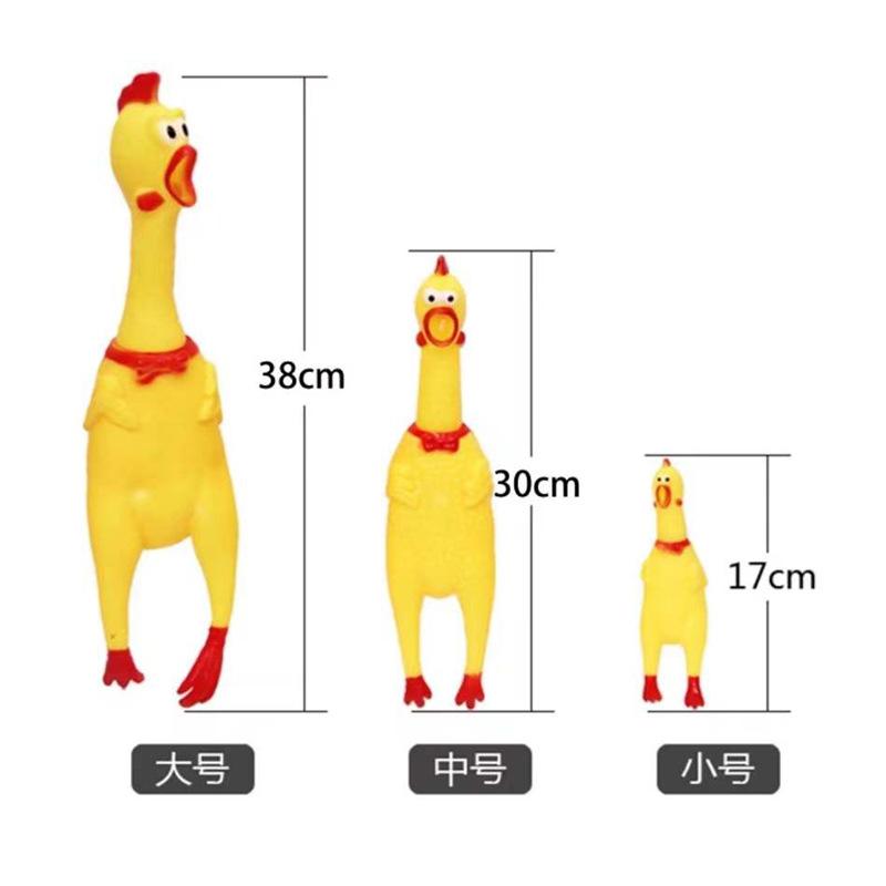 Large, Medium and Small Vinyl Screaming Chicken Venting Tricky Dog Pet Screaming Toy Interaction