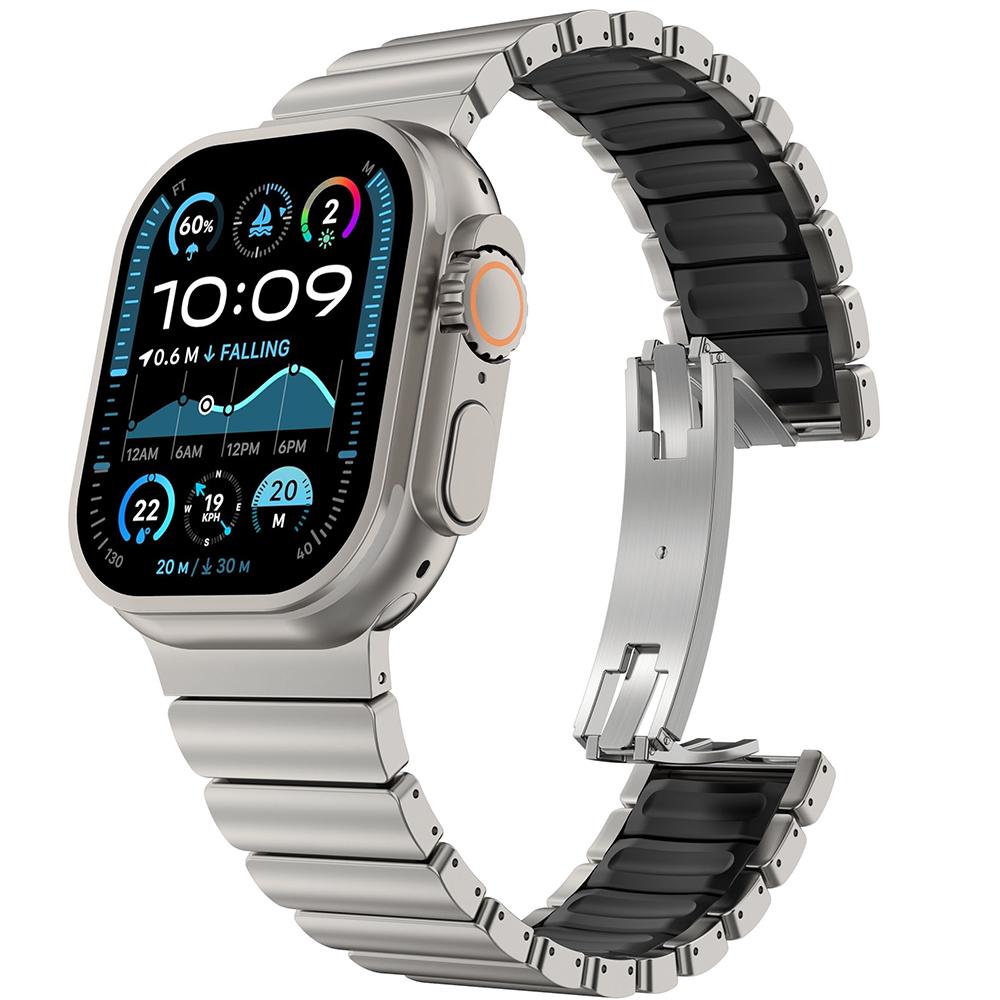 Titanium Band for Apple Watch Ultra3 2 1 49mm Strap Series 11 10 46mm 7 8 9 45mm 5 6 45mm Se Rubber Watchband No Gaps Bracelet