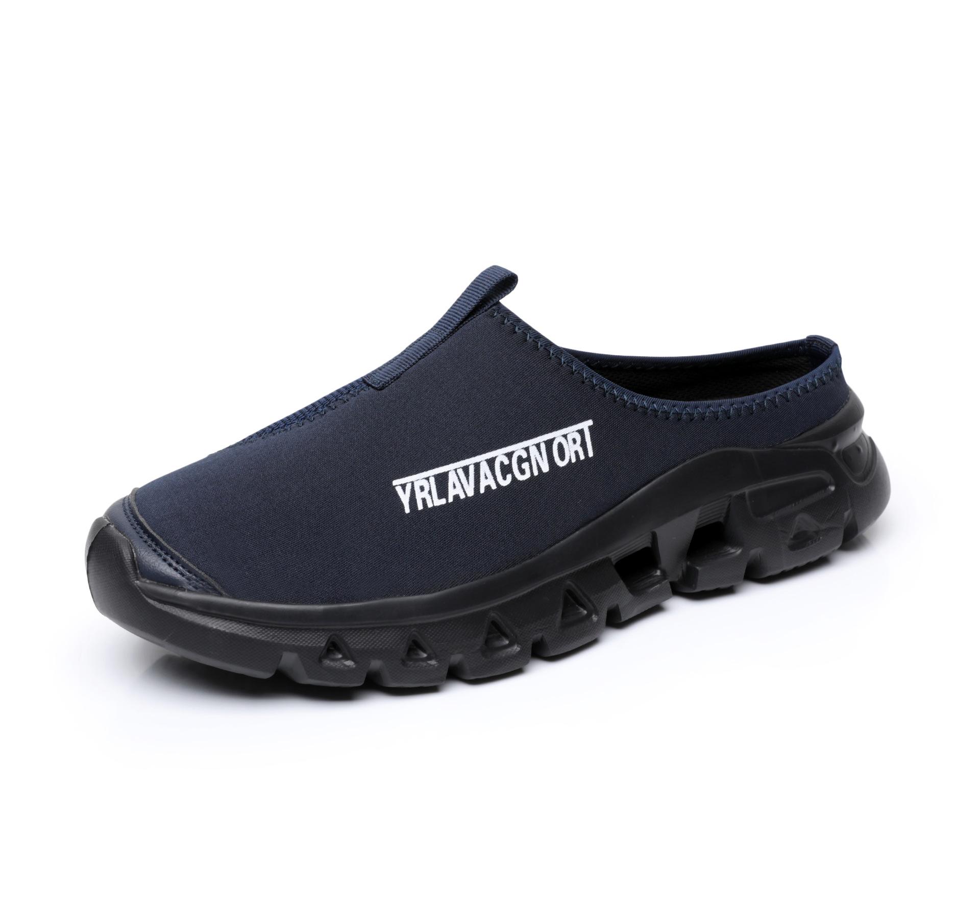 

Тапочки Baotou half, мужские, летние, на плоской подошве, большие размеры, повседневные, классные тапочки 48 синий