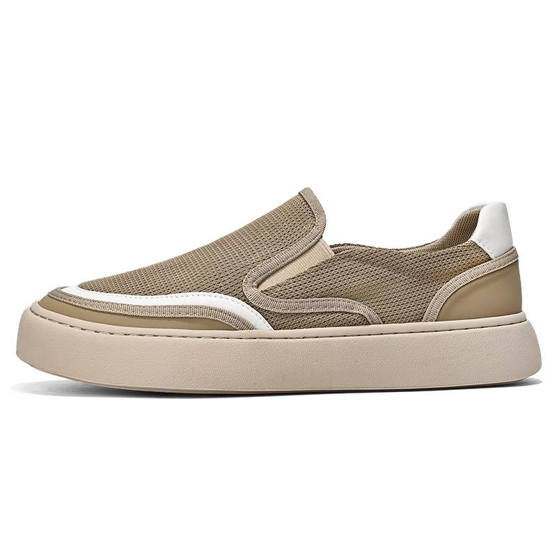Men's shoes spring and summer mesh breathable lazy one pedal casual sports shoes men's foot cover thick-soled travel board shoes