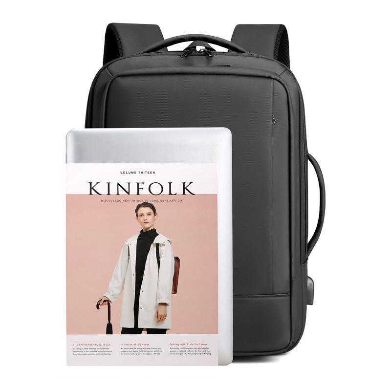 Expandable Business Laptop Backpack - Men's Casual, Large Capacity, Fashionable Commuter Bag