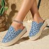 Fashion Size 36 41 Flat Shoes Female Slippers Women Summer Slides Fretwork Hemp Thick Heels Loafers Cover Toe Sandals Sandalias De Mujer