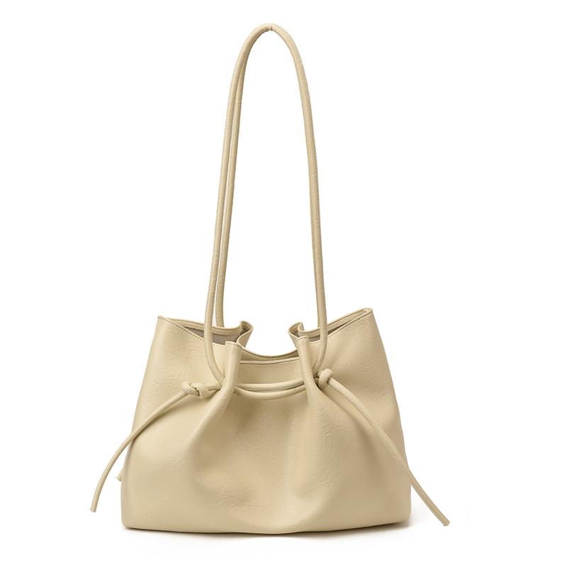 Lightweight Drawstring PU New Shoulder Bags High Quality Fashi Versatile Solid Color Sewing Thread Women's Crossbody Bags
