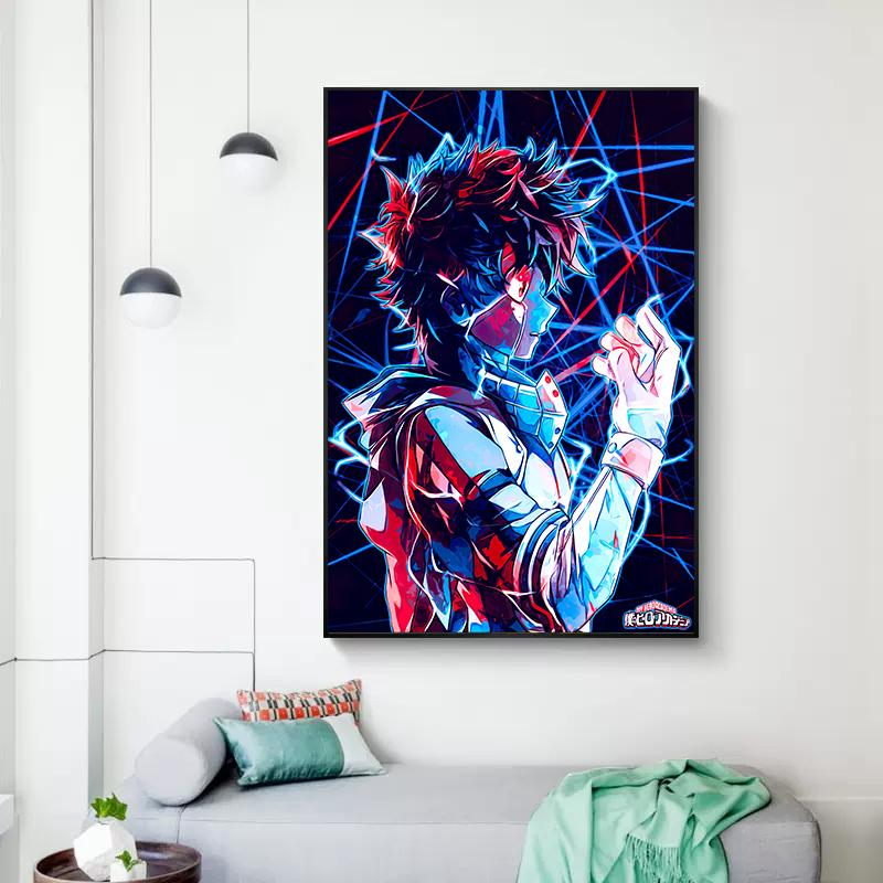 Japan Manga My Hero Academia Deku Poster Canvas Painting BNHA Midoriya Izuku Wall Picture For Living Room Home Decoration