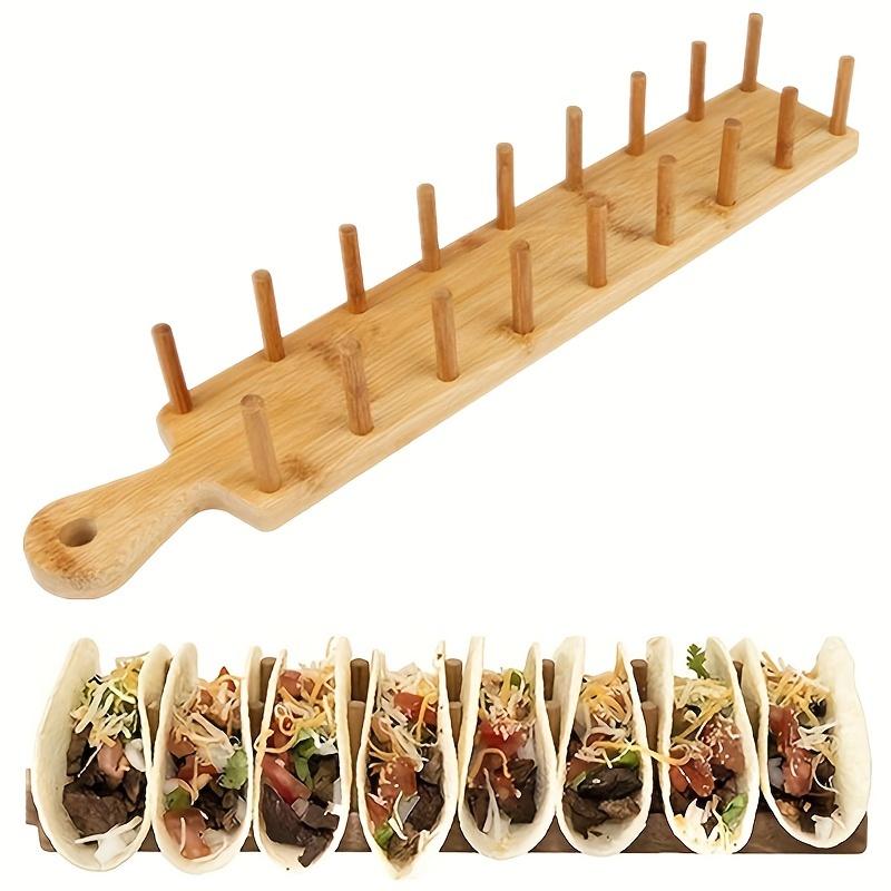 Bambus Taco Halter Hält 8 Tacos Jeder Taco Ständer Mehrzweck Lebensmittelständer Hartschalen Tacos Rack Für Küche Charcuterie Tortillas