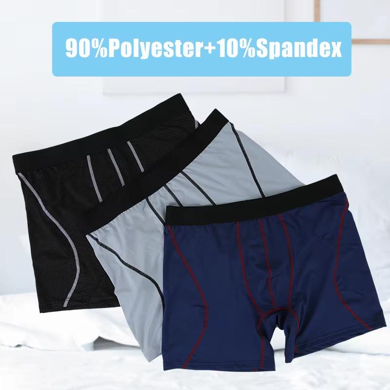 

3 шт. мужское нижнее белье дышащие боксеры с принтом быстросохнущие трусы с высокой эластичностью мягкие короткие разноцветные шорты XXL разноцветный