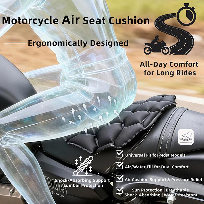 Motorcycle Gel Seat Cushion Motorcycle Seat Cushion 3D Honeycomb Anti-slip Moto Pressure Relief Ride Seat Pad Moto Accessories
