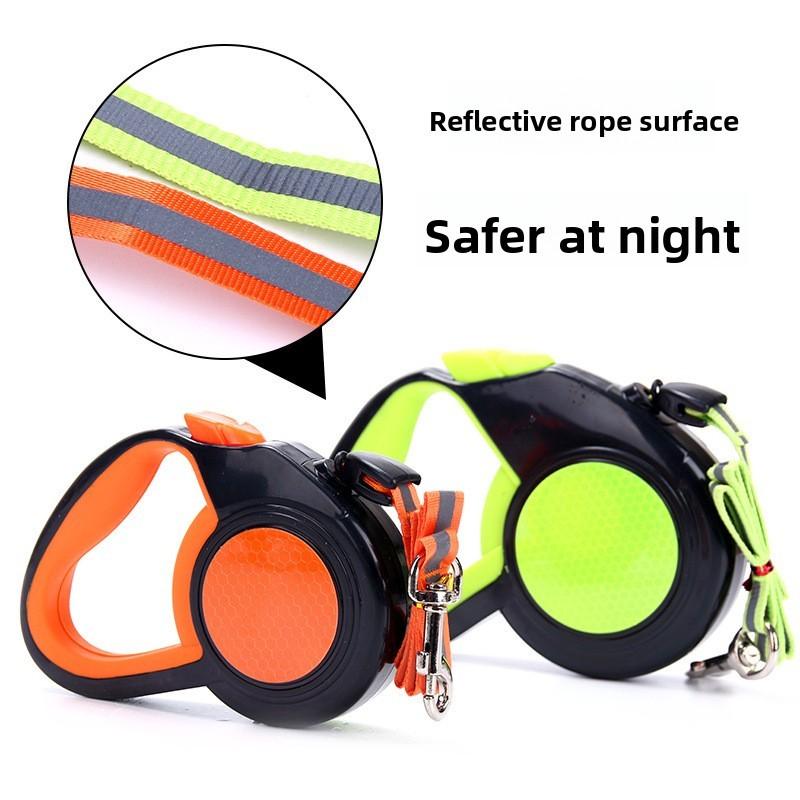 Pet Retractable Traction Rope Nylon Reflective Dog Lead For Walking And Training