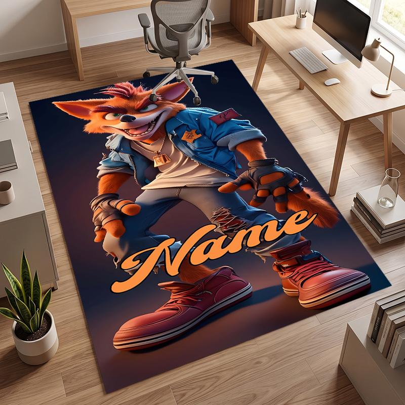 Crash Bandicoot (5) Personalizowany dywanik biurowy z imieniem Stylowa dekoracja do salonu, sypialni, kuchni