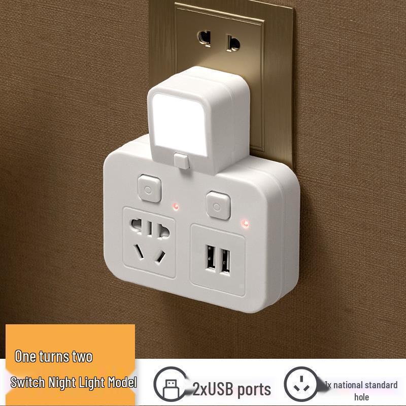 Wandmontierte Multifunktions-Steckdosenleiste mit Doppelsteckdosen