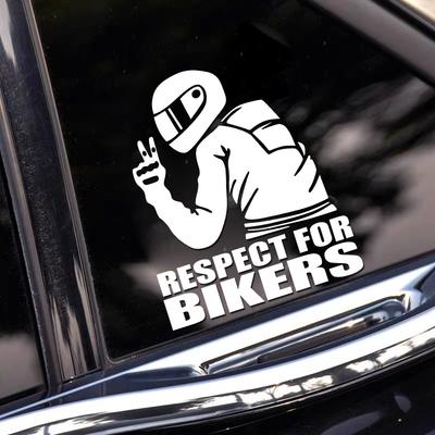 1 pièce Respect pour les Motards Autocollants Pare-brise Voiture Autocollants Vinyle Vitre de Voiture Cool Mode Moto Styling Accessoires Pour La Voiture