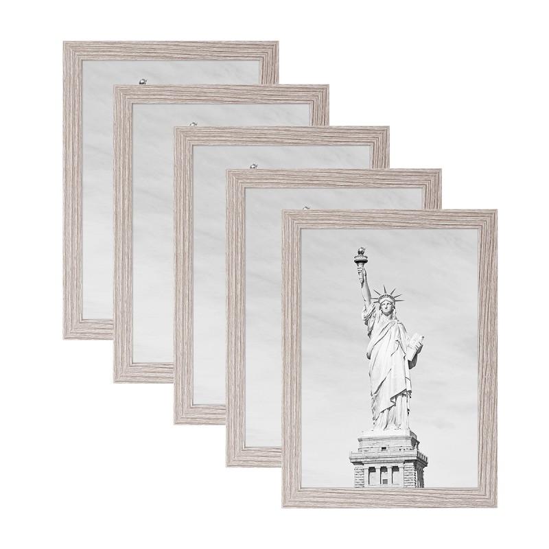 Handcrafted Wooden Rotating Clip Photo Frame Set 5pcs 6x8 7x10 A3 A4 Wall Decor Living Room Bedroom Office