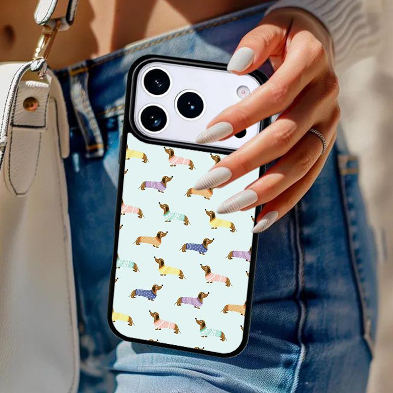 Sausage Dog Dachshund Art Phone Case For iPhone 17 Air 14 15 13 12 Max Cover For Apple 16e 11 Pro Max Plus Coque