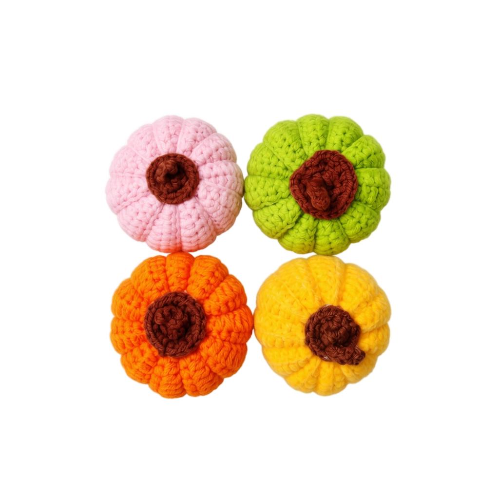Knitted Pumpkin Tabletop Decorative Ornament Gift Box for Fall Home Decor