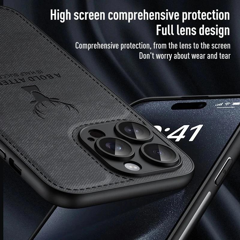 Luxury Deer Cortex Phone Case For For Iphone 11 12 13 14 15 16 Pro Max X XS XR Max Plus Bumper Cases Cover