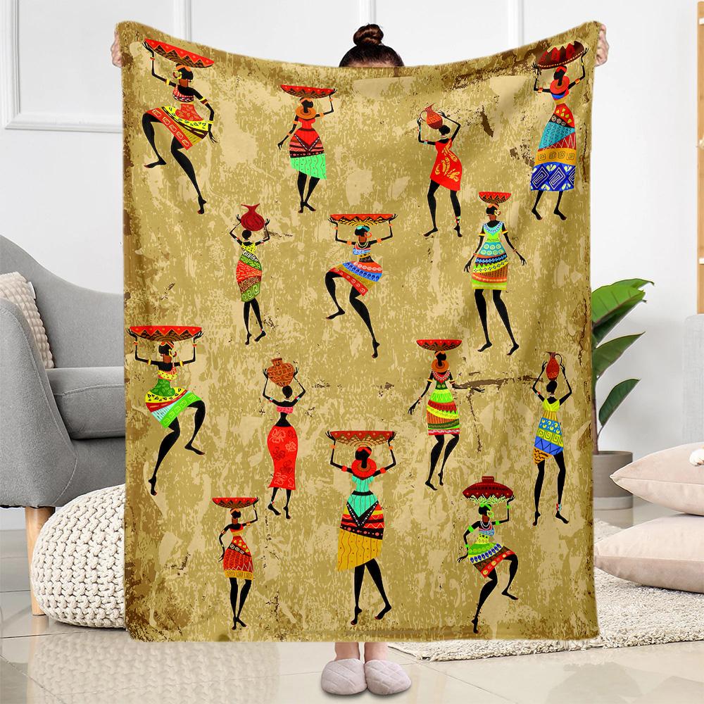 African Style Blanket Durable Comfort Perfect for Couch Chair Seaside Four Seasons Multipurpose Digital Print Gift for Travel Home Birthdays