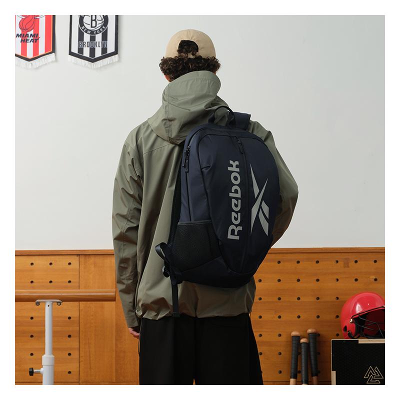 New Reebok Fabric Backpack Double Shoulder Backpack Regular Unisex Black/Navy Blue/Gray Green RB230001M
