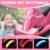 Bumper Car for Kids, 360-Degree Rotatable, Steering Wheel, LED Lights, Music Function, 3-8 Years, Pink