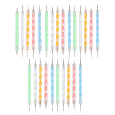 25 Stück Nail Art Punktierstifte Acryl Schraubstange Runde Spitze Nail Art Doppelseitiger Punktierstift